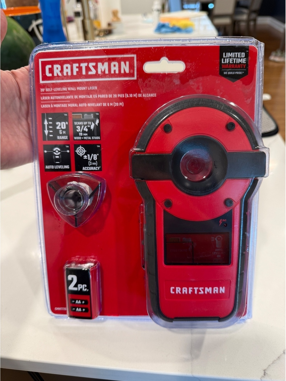 Craftsman 20 ft Range Self-Leveling Wall Mount Laser Level Kit